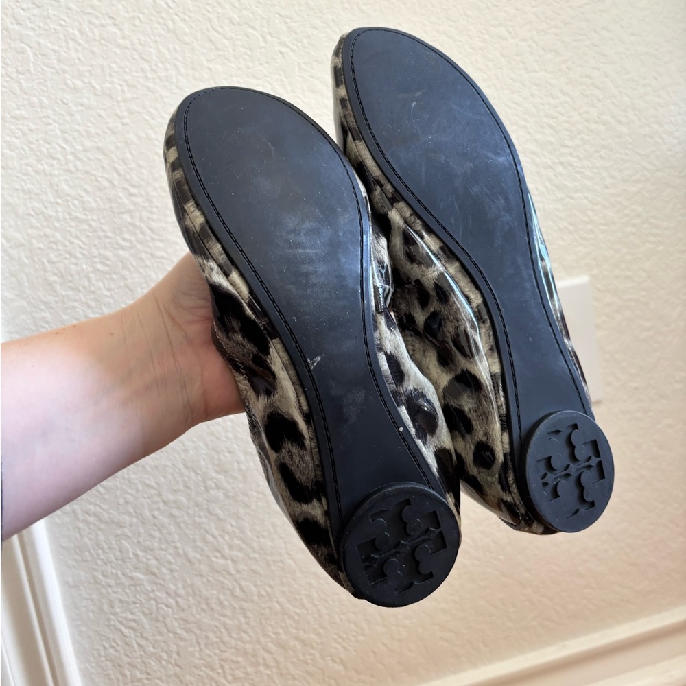 Tory Burch Eddie Leopard Patent Flats in Snow Multi - Picture 3 of 5